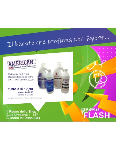 American Promo Flash Detersivo lavatrice + Ammorbidente-ilregnodelloshop.it