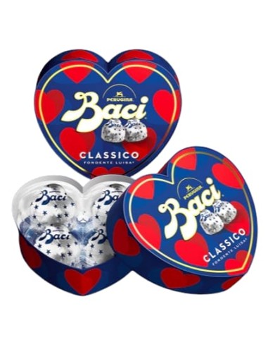 Baci Perugina Scatola Cuoricino Classico Fondente Luisa 50g-ilregnodelloshop.it