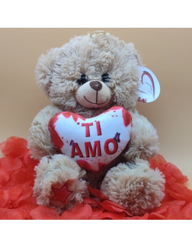 Orso di Peluche Morbido con Cuore "Ti Amo" - Idea Regalo Romantica per San Valentino-ilregnodelloshop.it