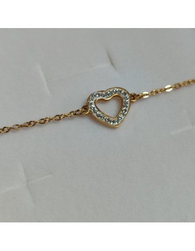 Bracciale Cuore in Oro con Dettagli Brillanti-ilregnodelloshop.it